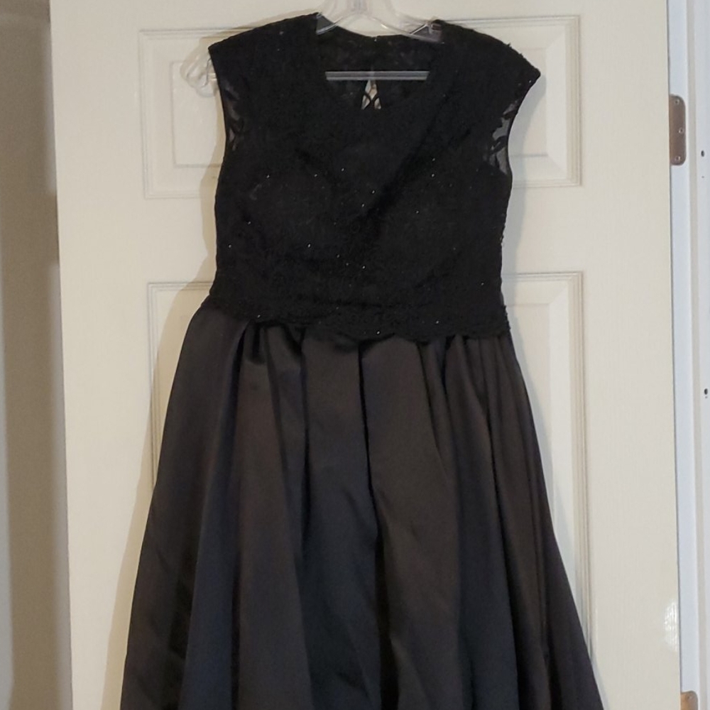 2 piece black formal dress.